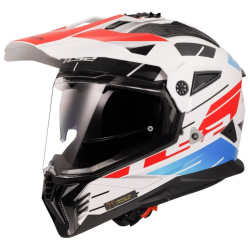 Kask motocyklowy Dual Sport LS2 MX702 Pioneer II Namib White Red